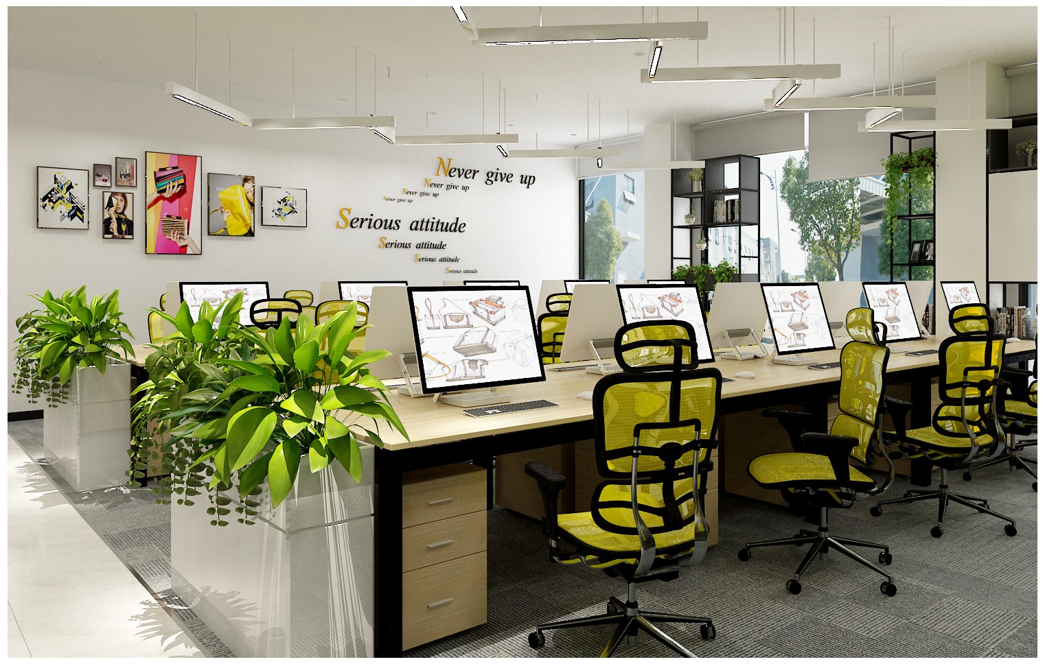 清新綠植辦公室裝修設計-第4張圖片-上海古都建筑設計集團