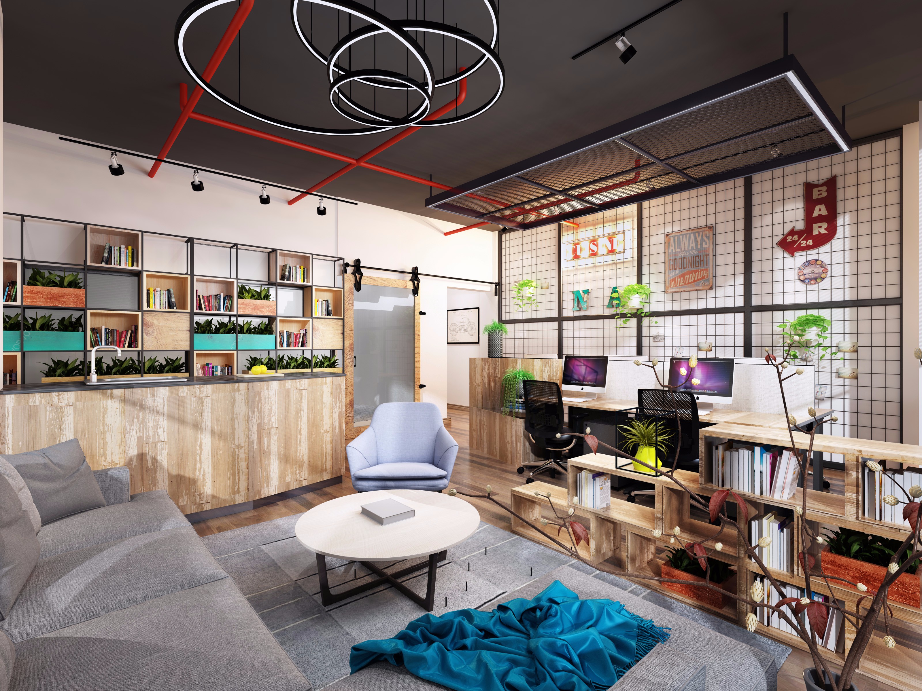 浦東新區(qū)奢華工業(yè)風(fēng)辦公室裝修設(shè)計-第3張圖片-上海古都建筑設(shè)計集團