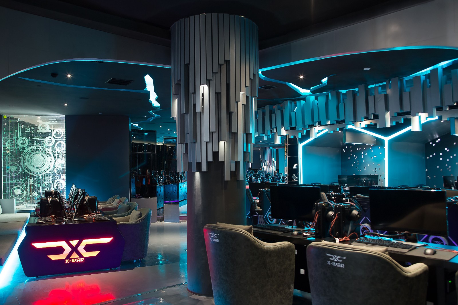 普陀區(qū)現(xiàn)代科技風格網吧裝修設計-第2張圖片-上海古都建筑設計集團