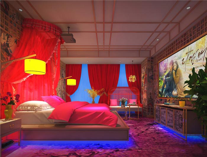 個性情侶主題酒店裝修設(shè)計-第2張圖片-上海古都建筑設(shè)計集團(tuán)
