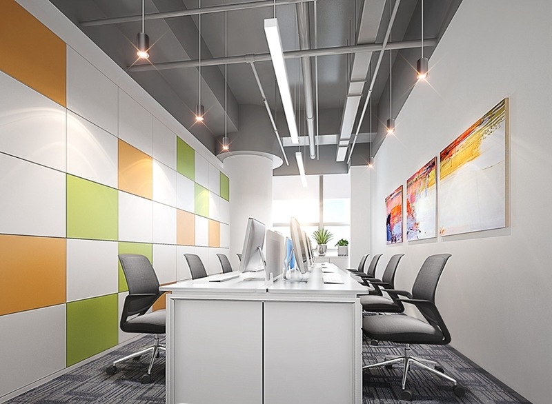 IT網(wǎng)絡信息公司辦公室設計裝修效果-辦公室裝修設計效果圖-第2張圖片-上海古都建筑設計集團